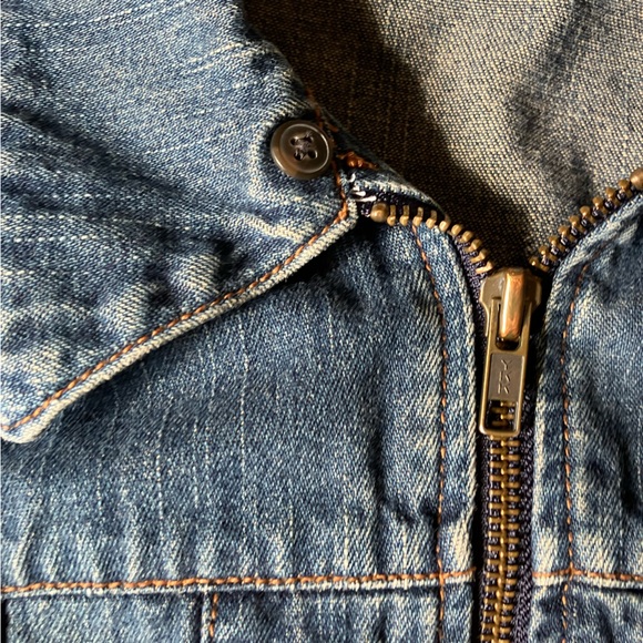 90's Faded Glory Zip Front Vintage Denim Jacket long Sleeve Blue - Picture 4 of 7